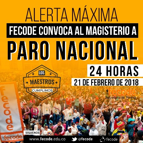 Junta Nacional de Fecode decreta Paro Nacional