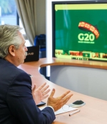 Alberto Fernández interviene en conferencia virtual del G20