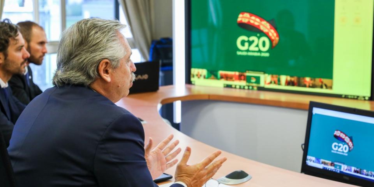 Alberto Fernández interviene en conferencia virtual del G20